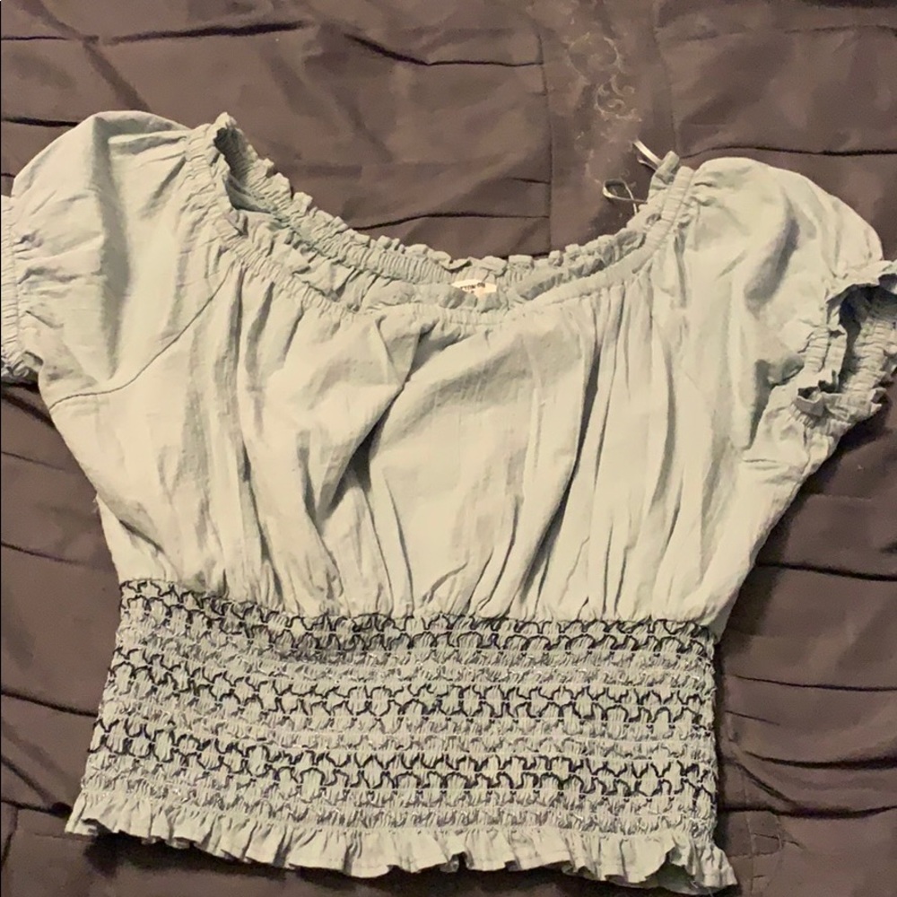 ❤️COTTON ON BODYCON CROPPED BLUE BLOUSE❤️